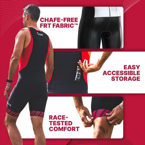 Triathlon Suits Mens – Quick Drying Trisuit Triathlon Men, Comfortable Sleeveless AG Tri Suit with FRT Fabric (Black/Gray Stripes, Medium) in Saudi Arabia
