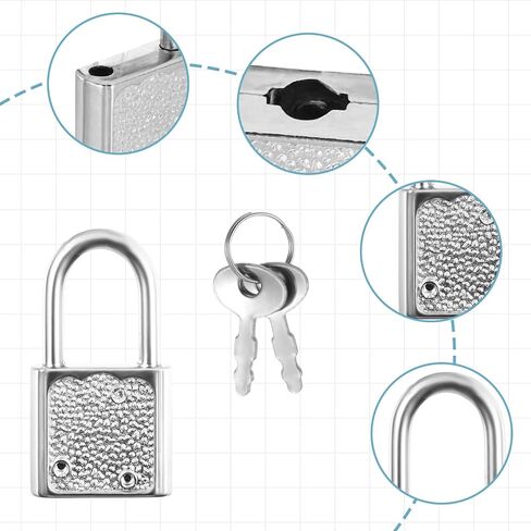 10 PCS Suitcase Locks with Keys, Luggage Locks Silver Padlock with Key Metal Padlock with Key Mini Travel Lock Backpack Lock for Jewelry Boxes Decor Backpack Travel in Saudi Arabia