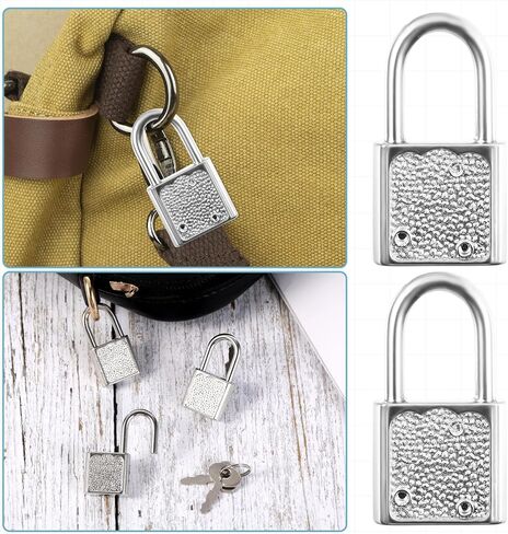 10 PCS Suitcase Locks with Keys, Luggage Locks Silver Padlock with Key Metal Padlock with Key Mini Travel Lock Backpack Lock for Jewelry Boxes Decor Backpack Travel in Saudi Arabia
