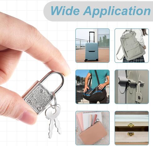 10 PCS Suitcase Locks with Keys, Luggage Locks Silver Padlock with Key Metal Padlock with Key Mini Travel Lock Backpack Lock for Jewelry Boxes Decor Backpack Travel in Saudi Arabia