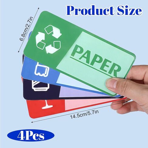 4 مساءً ملصقات إعادة تدويرها لصناديق القمامة ، ملصقات إعادة تدوير مقاومة للماء لقمامة القمامة ، 5.7 × 2.67 بوصة لاصقة من ملصقات التدوير العليا لعلم المهملات للمكتب ، المنزل ، الشقة ، الفندق in Saudi Arabia