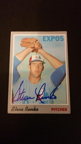 Steve Renko Expos 1970 Topps #87 Royals Authentic Motograph FB15 - بطاقات البيسبول الموقعة in Saudi Arabia