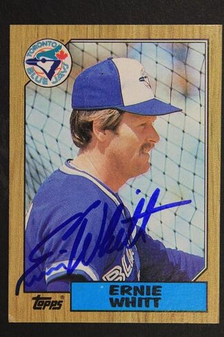 Ernie Whitt Jays 1987 Topps #698 Red Sox Ink توقيع Auth Auth Auth Ja15 - بطاقات البيسبول الموقعة in Saudi Arabia
