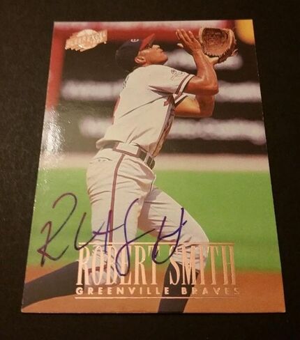 Robert Smith Braves 1996 Fleer Excel #133 Authentic Signed Autograph M15 - MLB Autographed Baseball Cards in Saudi Arabia