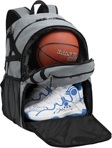 Basketball Backpack with Shoe Compartment Large Basketball Bag with Ball Holder for Men Women Gym Backpack fit Volleyball Football for Sports Travel Gym - Blue in Saudi Arabia