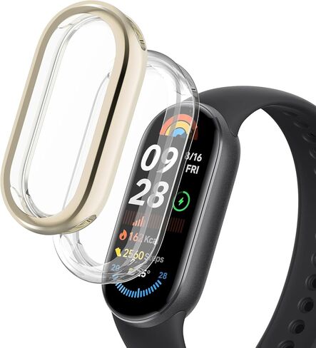 2 عبوة ناعمة TPU العلبة المتوافقة مع Xiaomi Smart Band 9 ، إطار الغلاف الوقائي بالكامل (واضح/واضح) in Kuwait