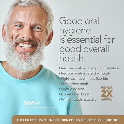 ORL Fluoride-Free, Natural Hydroxyapatite Toothpaste with Organic Xylitol. Helps Strengthen Teeth, Prevent Cavities, Non-Toxic Ingredients. Natural Fresh Mint Flavor 4 oz. Made is USA in Saudi Arabia
