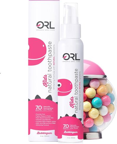ORL Fluoride-Free, Natural Hydroxyapatite Toothpaste with Organic Xylitol. Helps Strengthen Teeth, Prevent Cavities, Non-Toxic Ingredients. Natural Fresh Mint Flavor 4 oz. Made is USA in Kuwait