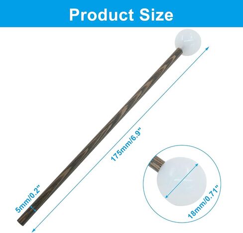 Piutouyar 4 PCS LONGLE STANE MALLETS ، رأس المطاط Glockenspiel العصي الإيقاعية مقاطع الفيديو طبل العص in Saudi Arabia