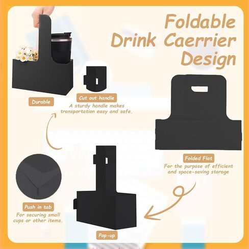 10 حزمة 2 كوب حامل شرب يمكن التخلص منها مع مقبض مقبض القهوة كوب حامل محمول للمشروبات الباردة الساخنة خدمات توصيل الطعام مع بطاقة القلب لتقدير المعلم عيد الأم عيد الأم in Kuwait