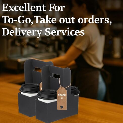 10 حزمة 2 كوب حامل شرب يمكن التخلص منها مع مقبض مقبض القهوة كوب حامل محمول للمشروبات الباردة الساخنة خدمات توصيل الطعام مع بطاقة القلب لتقدير المعلم عيد الأم عيد الأم in Kuwait