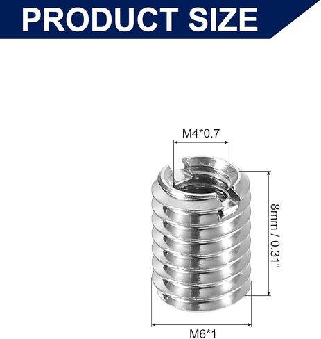 محولات خيط UXCELL الأكمام تقليل المكسرات ، 10pcs M6*1 ذكر إلى M4*0.7 أنثى من الصواريخ المصنوعة من الفولاذ المقاوم للصدأ مقررات محول مخفض ، in Saudi Arabia
