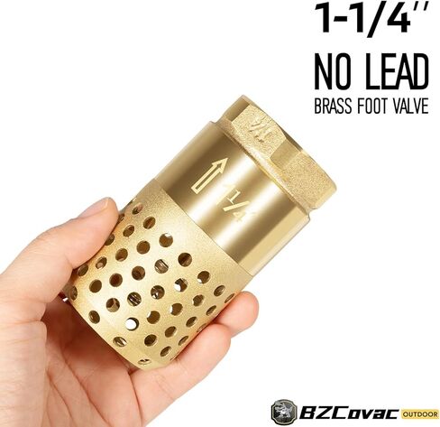 2-Inch Brass Foot Valve with Mesh Strainer, Universal One-Way Female NPT Check Valve with Backflow Prevention, Lead-Free Brass Construction for Irrigation and Water Pump Systems in Saudi Arabia