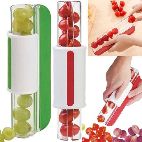 Multi-Purpose Cherry Tomato & Grape Slicer – Small Fruit Cutter Tool for Quick and Safe Slicing – Ergonomic Design – Red in Saudi Arabia