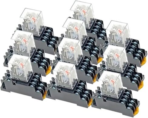 20 مجموعة مرحل مع لفائف قاعدة المقبس العامة DPDT Micro Mini Coledreal Switch LED AC 110/220V DC 12/24V in Saudi Arabia