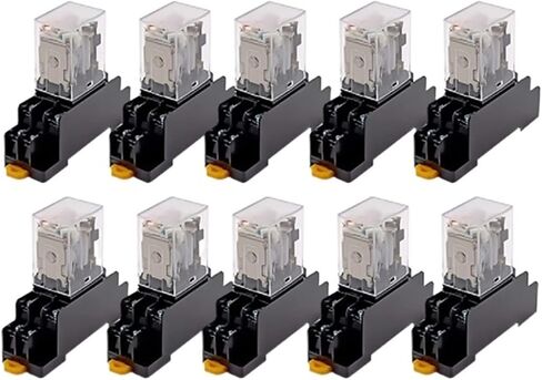 20 مجموعة مرحل مع لفائف قاعدة المقبس العامة DPDT Micro Mini Coledreal Switch LED AC 110/220V DC 12/24V in Saudi Arabia
