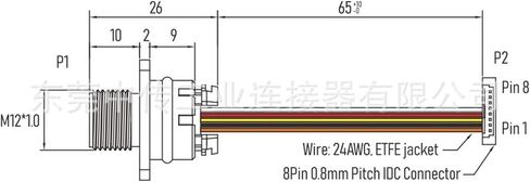M8 Connector 8pin A-Code Lock Tail متصل بـ JST0.Aviation in Saudi Arabia