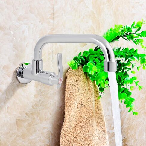 Kitchen Faucet, Wall Mounted Sink Faucet Single Cold Water Tap Hand Washing Basin Accessories for Home Kitchen Bathroom Laundry Room Garden Washing Machine (LQ-3093 20cm) in Saudi Arabia