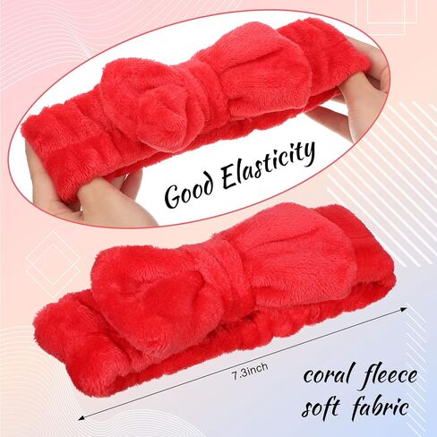 Jexine 24 PCS Facial Spa Makeup Makeup Beadbands Bulk Bow Hair Band Fluffy Spa Beadband for Women Whole Washing Downsing (اللون البسيط) in Kuwait