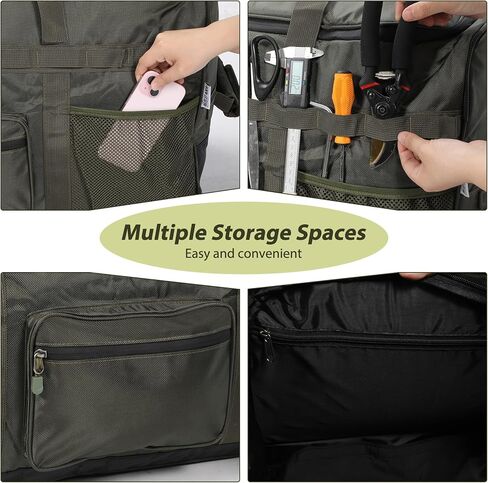 حقيبة دفل ريدكامب 85 لتر قابلة للطي بعجلات 26 بوصة، 1680D أكسفورد حقيبة كبيرة قابلة للطي مع بكرات لمعدات السفر والتخييم، رمادي in Kuwait
