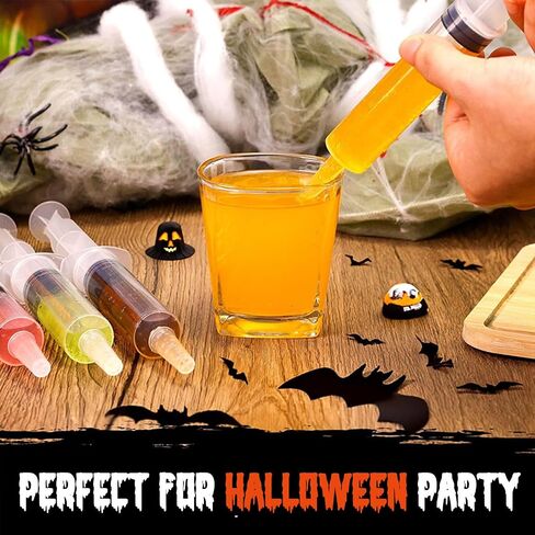 120 Pack Plastic Syringes with Tip Cap 10ml Capacity Resuable Syringe for Halloween, Thanksgiving Day, Christmas, Graduation Party Supplies in Saudi Arabia