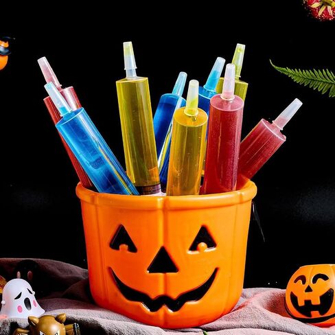 120 Pack Plastic Syringes with Tip Cap 10ml Capacity Resuable Syringe for Halloween, Thanksgiving Day, Christmas, Graduation Party Supplies in Saudi Arabia