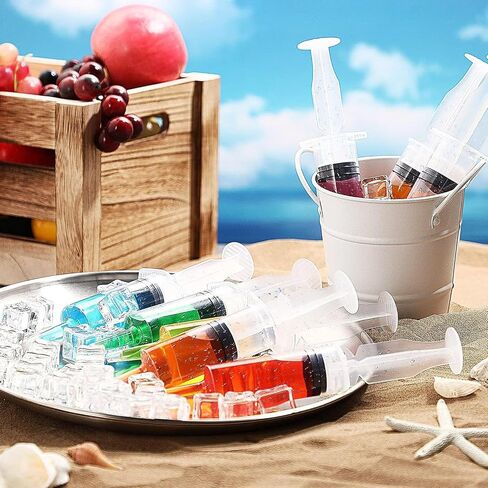 120 Pack Plastic Syringes with Tip Cap 10ml Capacity Resuable Syringe for Halloween, Thanksgiving Day, Christmas, Graduation Party Supplies in Saudi Arabia