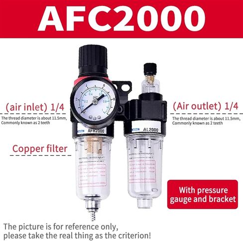 AFC2000 G1/4 AFR2000 + AL2000 مياه الزيت منظم مصيدة فخ مرشح هواء ضاغط الهواء صمام تقليل صمام الشريحة (AFC2000 البلاستيك) in Saudi Arabia