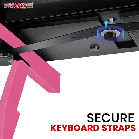 5 Core Keyboard Stand Riser Z عرض الطول عرض الموسيقى الثقيلة المحمولة حامل حامل للأطفال والبالغين يناسب 54 إلى 88 من البيانو الكهربائي الرئيسي - KS Z1 BPNK HD in Saudi Arabia