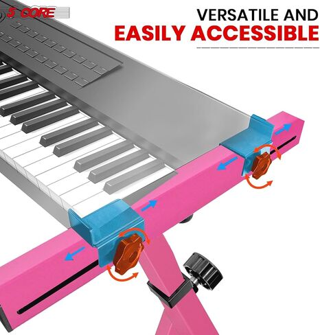 5 Core Keyboard Stand Riser Z عرض الطول عرض الموسيقى الثقيلة المحمولة حامل حامل للأطفال والبالغين يناسب 54 إلى 88 من البيانو الكهربائي الرئيسي - KS Z1 BPNK HD in Saudi Arabia