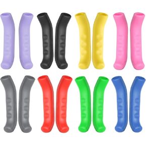 HARFINGTON 8 Pairs Bike Brake Lever Cover Silicone Brake Lever Grip Protector Anti-Slip Brake Handle Protection Covers Sleeve for Mountain Road Bike Cycling, 8 Colors in Kuwait
