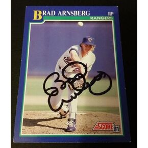 Brad Arnsberg Rangers 1991 Score #510 Yankees Authentic توقيعه JG2 - MLB بطاقات البيسبول in Saudi Arabia
