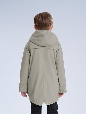 maoo garden Girls Boys Rain Jacket Lightweight Waterproof Raincoat Hooded Lined Long Windbreaker in Kuwait