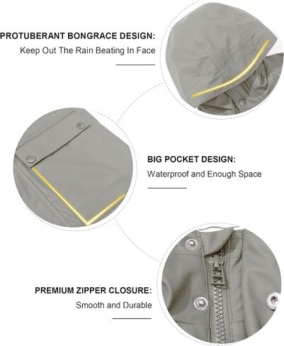 maoo garden Girls Boys Rain Jacket Lightweight Waterproof Raincoat Hooded Lined Long Windbreaker in Kuwait