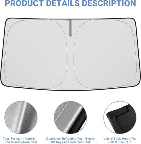Hellet Foldable Windshield Sunshade for Hyundai 2022-2025 Santa Cruz Accessories Car Front Window Sun Shade to Reduce Car Interior Heat in Saudi Arabia