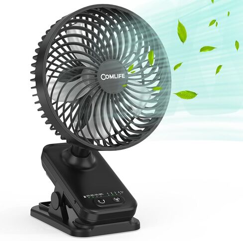 7-Inch Clip On Fan,10000mAh Rechargeable Battery Operated Desk Fan,Auto Oscillation Stroller Fan,Max 40Hrs Cooling,4 Speeds Table Fan with Sturdy Clamp for Golf Cart Office Treadmill Travel Outdoor in Saudi Arabia