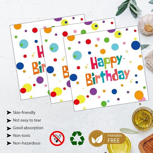72PCS Happy Birthday Paper Plates and Napkins Decorations, 7inch Colorful Dots Cake Dessert Plates with Forks Disposable Dinnerware Tableware Set for Birthday Party Supplies (Colorful Dot) in Kuwait