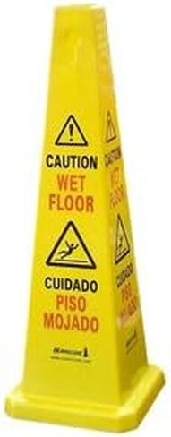Safety Cones - 3 Pack - 36 Inch Four Sided Yellow "Caution Wet Floor" Sign - Bilingual - English/Spanish in Saudi Arabia