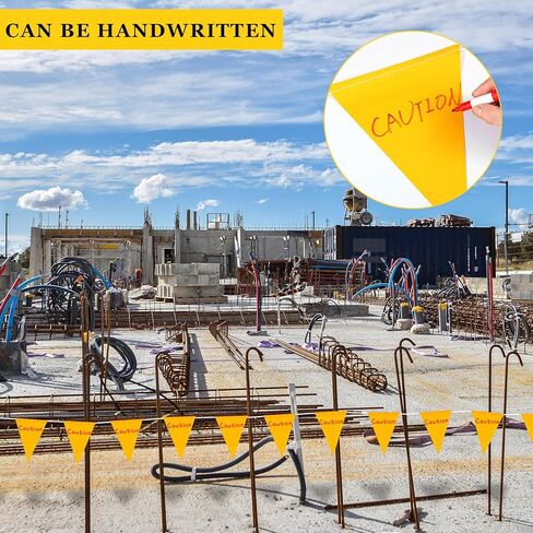 Preboun 135 PCS 295 قدمًا لافتات الفضلات العكسية العاكسة للأمان الصفراء PVC Perimeter علامات تحذير حاجز مقاوم للماء على السطح لعلامة البناء العلامة in Saudi Arabia