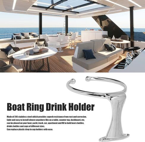 مصنوعة قارب مزدوج الحلقة حامل الحامل المفتوح حلقة التصميم 316 حامل كوب من الفولاذ المقاوم للصدأ البحرية مصقول لليخوت البحرية Truck RV مقطورة in Saudi Arabia