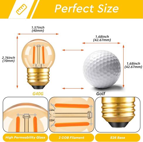 G40 LED LED WATT LIRGHT LIGHT GLOW GLOW E26 AMBER 1W 10 WATT LIGHT LIGH in Kuwait