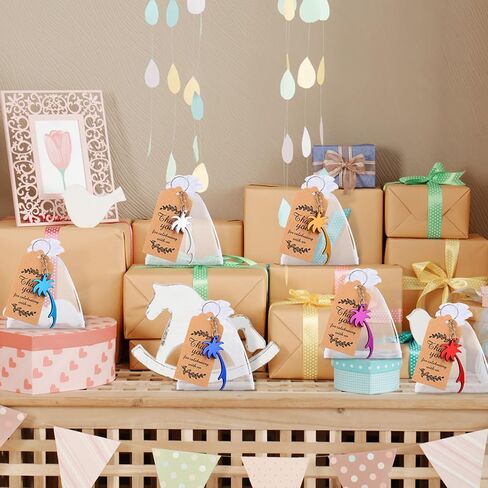 Sureio 50 PCS Hawaiian Party Favors بما في ذلك Palm Tree Bottle Anderchains أكياس organza ، شكرًا لك العلامات in Kuwait