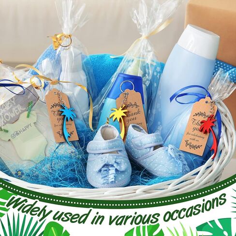 Sureio 50 PCS Hawaiian Party Favors بما في ذلك Palm Tree Bottle Anderchains أكياس organza ، شكرًا لك العلامات in Kuwait