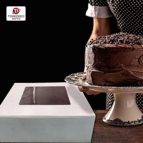صناديق الكيك ، نافذة صافية ، 10 × 10 × 4 بوصات [حزمة من 25] ، للكعك والكعك والفطائر والكعك والعلاج in Kuwait