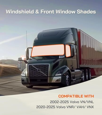 الزجاج الأمامي Sunshade و Gront Side Window Shows (2pcs) لفولفو VN/VNL 2002-2025 ، VNR/VAH/VNX 2020-2025-Astraguard in Kuwait