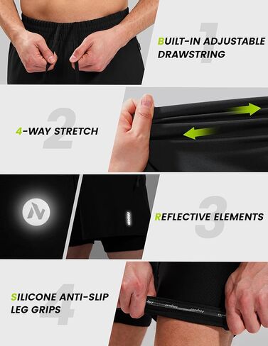 Nepest Men’s 4D Padded Mountain Bike Shorts MTB Cycling Biking Bicycle Riding Shorts with Zipper Pockets in Kuwait