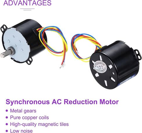 DMiotech Synchronous AC Reduction Motor 50KTYZ AC110V 5RPM Ac Motor 130N.CM CW/CCW Low Noise Gearbox Electric Motor for Instrumentation Automation Control in Saudi Arabia