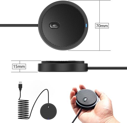 USB Microphone for PC, Computer Microphones, Omnidirectional Condenser Mic with Noise Cancelling for Conference Online Class, Zoom, Recording,Laptop,Desktop, Plug & Play (UM02) in Kuwait