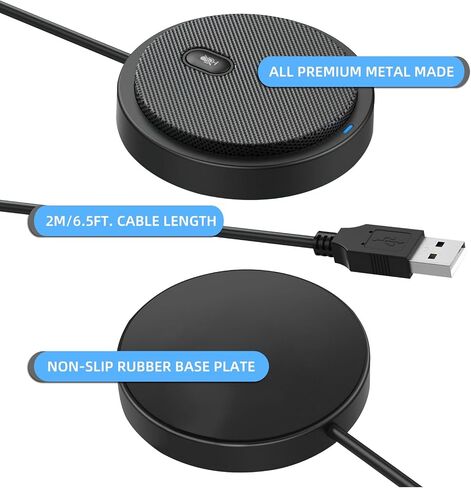 USB Microphone for PC, Computer Microphones, Omnidirectional Condenser Mic with Noise Cancelling for Conference Online Class, Zoom, Recording,Laptop,Desktop, Plug & Play (UM02) in Kuwait