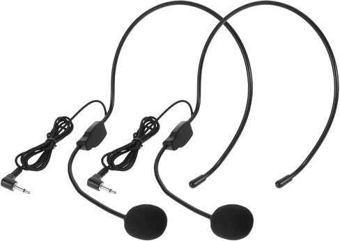 Supvox 6pcs سماعات الرأس السلكية ميكروفون مكثف الميكروفون لميكروفون صوت مضخم صوت مع تصميم خفيف الوزن للغناء محاضرات ومقابلات أسود in Kuwait